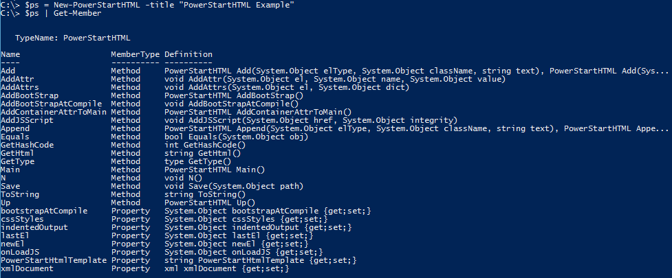 Bootstrap with PowerShell Methods