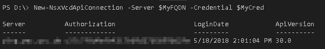 PowerShell Module for vCloud Director NSX API - New-NsxVcdApiConnection