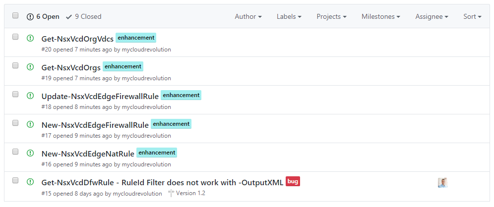 PowerShell Module for vCloud Director NSX API - Project Issues