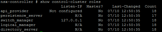 NSX Troubleshooting - Management and Control Plane - Show Control-Cluster Roles