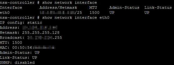 NSX Troubleshooting - Management and Control Plane - Show Network Interface