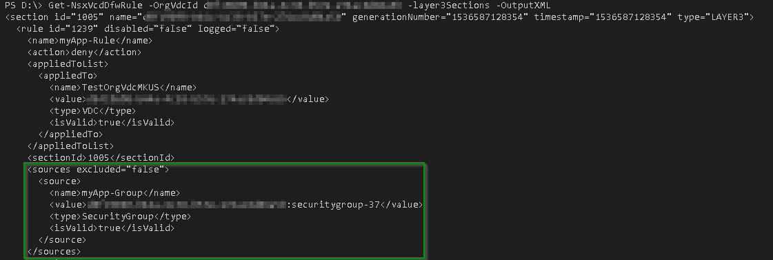 vCloud Director Dynamic Security Group with Tag - PowerShell Get DFW Rule