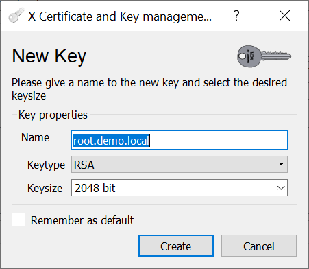 CA signed vCenter Certificate from XCA - Generate Root-CA Key