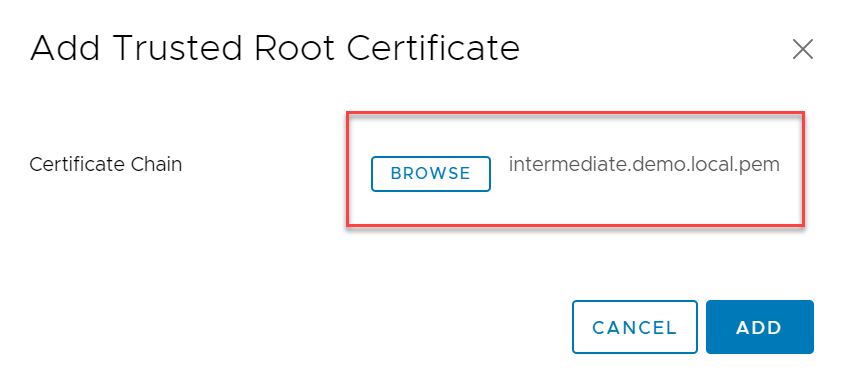 CA signed vCenter Certificate from XCA - CA Chain Import