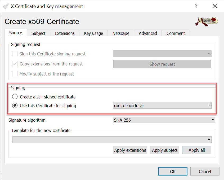 CA signed vCenter Certificate from XCA - Intermediate-CA signing