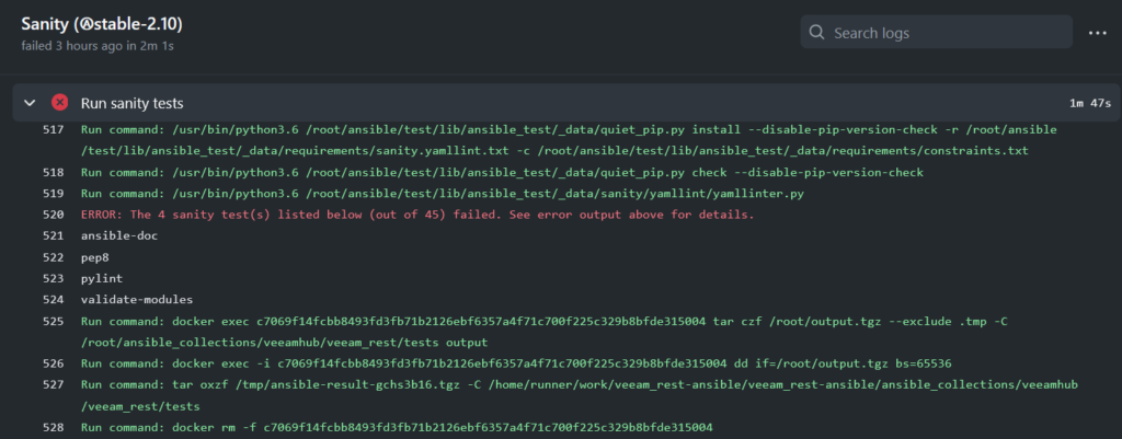 Github Action - Ansible-Test