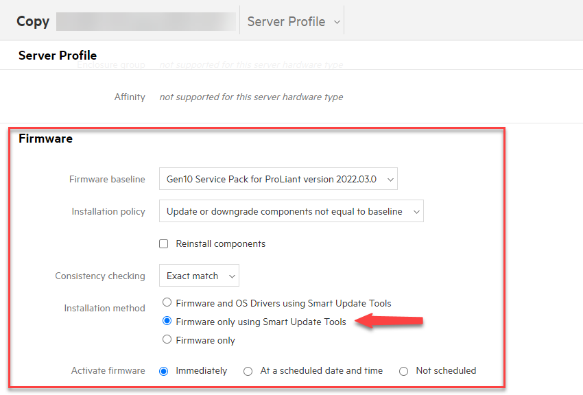 Featured image of post HPE Firmware Management for VMware ESXi - Server Profile Install Method