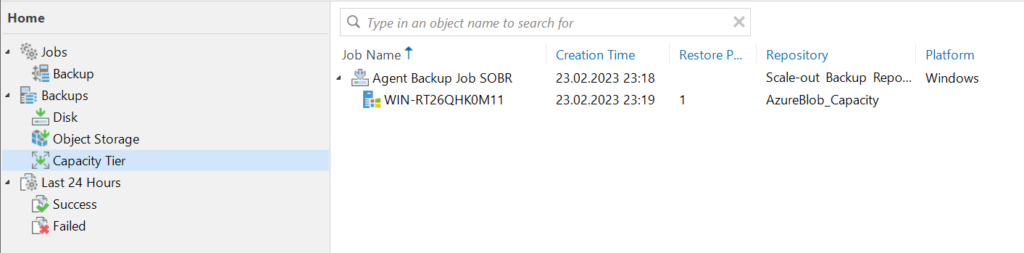 Capacity Tier - Azure Blob