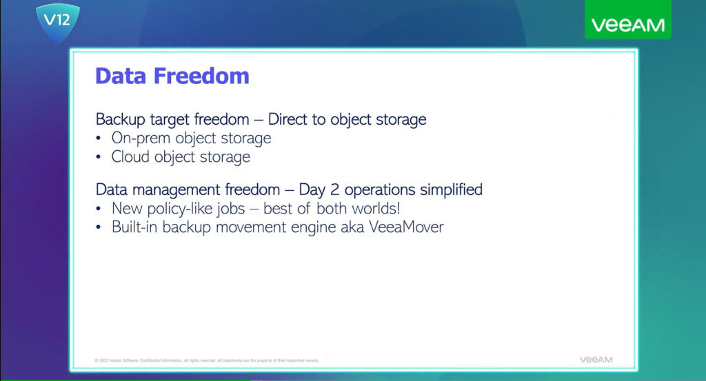 Veeam Backup target freedom of choice - Data Freedom