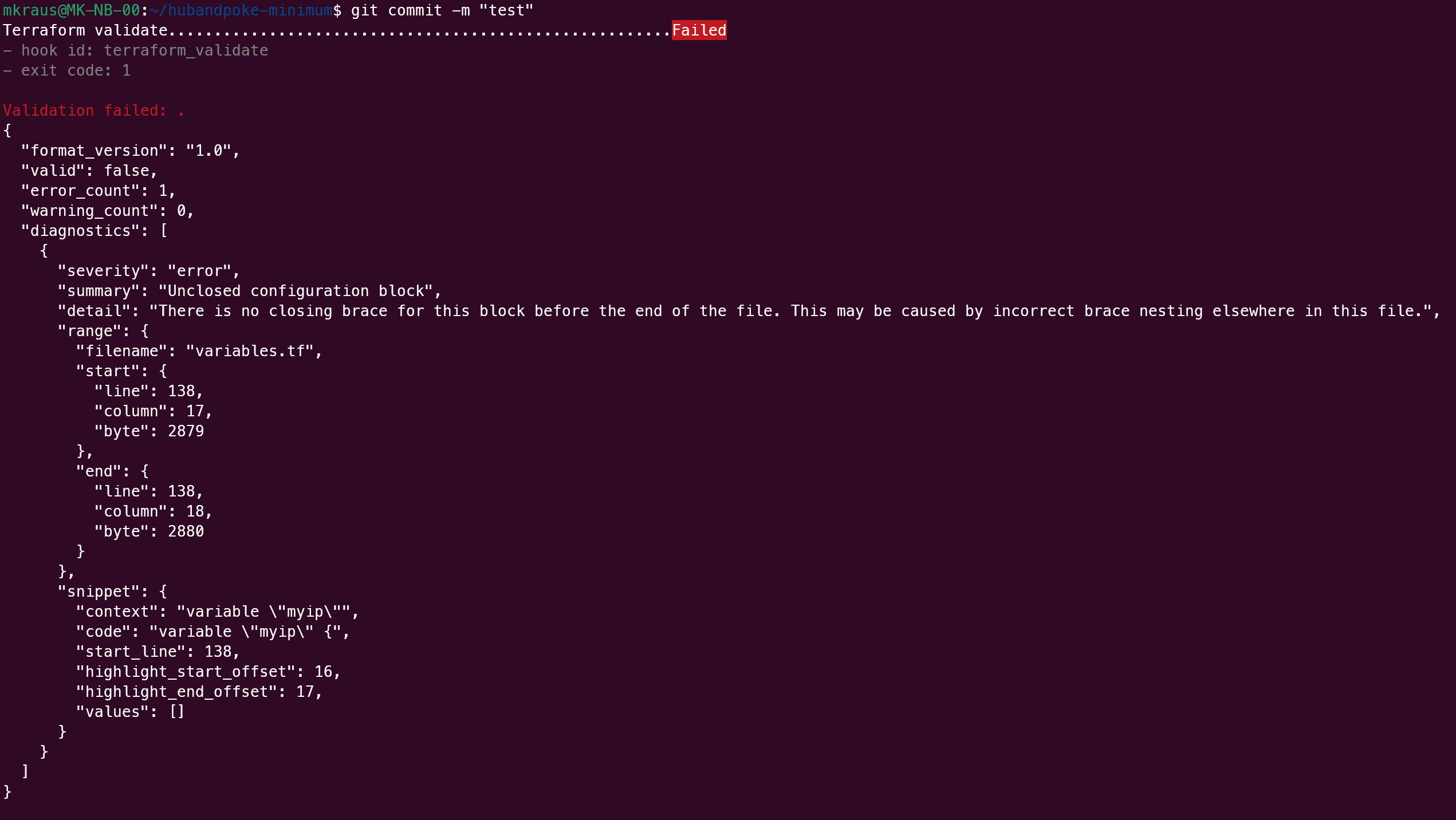 Pre-Commit Hooks - Issue